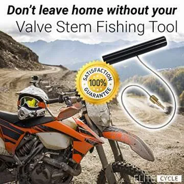 Tire Valve Stem Fishing Tool Puller (With Valve Core Remover) SAVE YOUR KNUCKLES While Installing Inner Tubes, Rim Locks & Off Road Tires on Adventure Motorcycles & Dirt Bikes