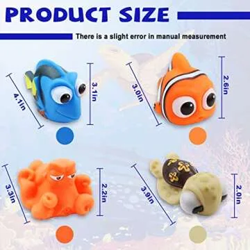 HONGFENG Finding Dory Nemo Squirt Bath Squirters Toys Figures for Kids Baby Shower Swim