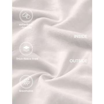 CRZ YOGA Womens Fleece Lined Half Zip Hoodies Pullover Oversized Long Sleeve Casual Workout Sweatshirts with Thumb Holes Milky White (Bone) Medium