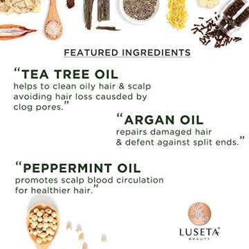 Luseta Shampoo and Conditioner Set with Tea Tree and Argan Oil for Oily Hair Clarifying, Fighting Da...