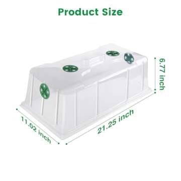 MIXC 10 Pack Humidity Dome 7" Tall Extra Strength, 1020 Growing Trays Cover, Propagation Seed Cloning Lid Vented for 10 x 20 Inch Flat Tray and Seed Starting Germination