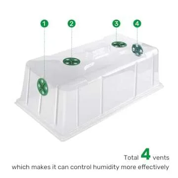 MIXC 10 Pack Humidity Dome 7" Tall Extra Strength, 1020 Growing Trays Cover, Propagation Seed Cloning Lid Vented for 10 x 20 Inch Flat Tray and Seed Starting Germination