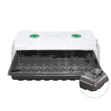 MIXC 10 Pack Humidity Dome 7" Tall Extra Strength, 1020 Growing Trays Cover, Propagation Seed Cloning Lid Vented for 10 x 20 Inch Flat Tray and Seed Starting Germination