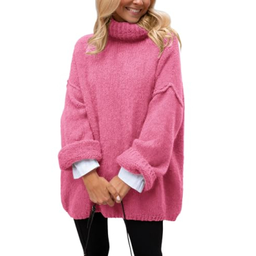 PRETTYGARDEN Women's Knit Oversized Turtleneck Sweater – Cozy Fall Fashion!