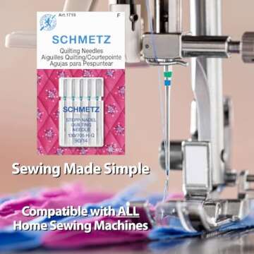 SCHMETZ Quilting Needles - Size 90/14, 5-Needle Cards, Pack of 10