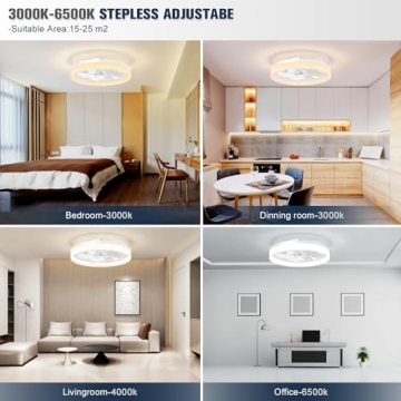 Stylish VOLISUN Low Profile Ceiling Fan with Lights and Remote