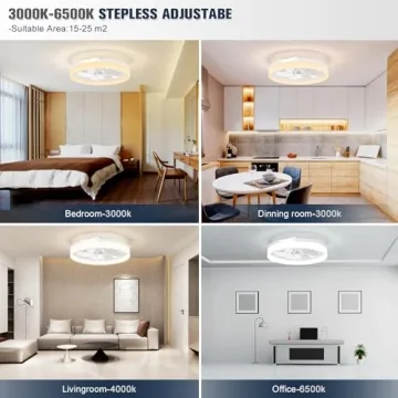 Stylish VOLISUN Low Profile Ceiling Fan with Lights and Remote