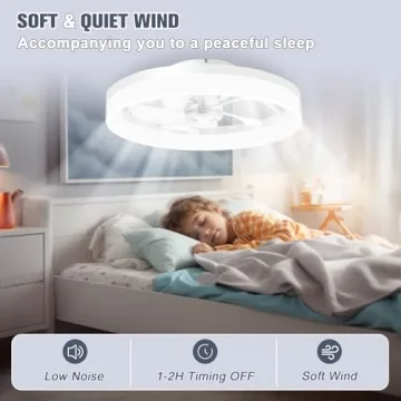 Stylish VOLISUN Low Profile Ceiling Fan with Lights and Remote