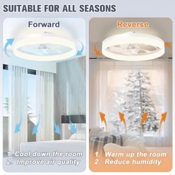 Stylish VOLISUN Low Profile Ceiling Fan with Lights and Remote