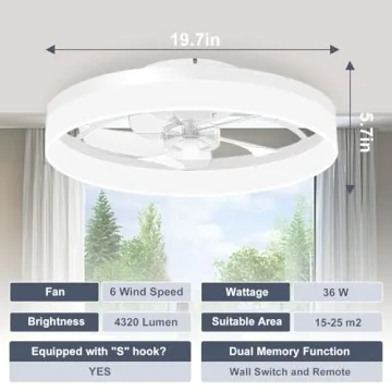 Stylish VOLISUN Low Profile Ceiling Fan with Lights and Remote