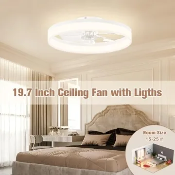 Stylish VOLISUN Low Profile Ceiling Fan with Lights and Remote