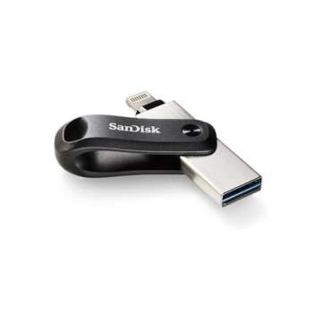 SanDisk 64GB iXpand Flash Drive Go for iPhone and iPad - SDIX60N-064G-GN6NN, Black