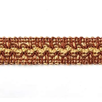 BEL AVENIR Braid Trim 0.78 inch 6.8 Yards Gimp Basic Fringe Trim Fabric Sewing Polyester Handcraft DIY Crafts Woven Boho Costume Home Decorative (Light Coffee)