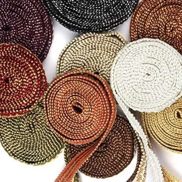 BEL AVENIR Braid Trim 0.78 inch 6.8 Yards Gimp Basic Fringe Trim Fabric Sewing Polyester Handcraft DIY Crafts Woven Boho Costume Home Decorative (Light Coffee)