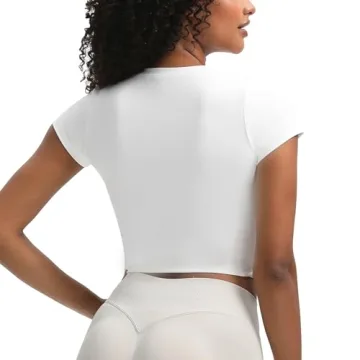 Aoxjox Women's Short Sleeve Workout Top with Support