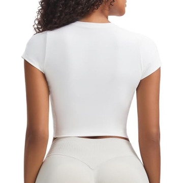 Aoxjox Women's Short Sleeve Workout Top with Support