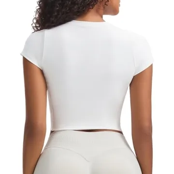 Aoxjox Women's Short Sleeve Workout Top with Support