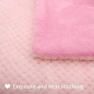 furrybaby Premium Fluffy Fleece Dog Blanket Soft and Warm Reversible Flannel Pet Blanket for Dogs 24x32inch Washable Indoor Cats Blankets for Cozy Comfy Nap(Pink)