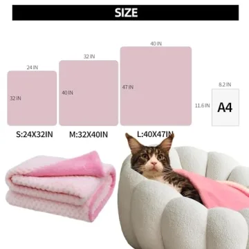 furrybaby Premium Fluffy Fleece Dog Blanket Soft and Warm Reversible Flannel Pet Blanket for Dogs 24x32inch Washable Indoor Cats Blankets for Cozy Comfy Nap(Pink)