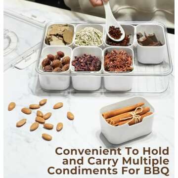 Divided Serving Tray with Lid and Handle - Snackle Box Charcuterie Platter, Clear Storage Organizer for Candy, Veggie, Fruits, Nuts& Spices, Portable Snack Container for Entertaining Party, Picnic