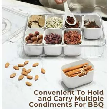 Divided Serving Tray with Lid and Handle - Snackle Box Charcuterie Platter, Clear Storage Organizer for Candy, Veggie, Fruits, Nuts& Spices, Portable Snack Container for Entertaining Party, Picnic