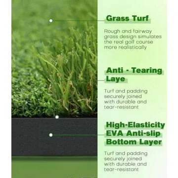 Premium Dual-Turf Golf Mat: 5x4ft Thickened Golf Practice Hitting Mat, Indoor & Outdoor Golf Training Swing & Chipping Mat for Backyard, Ideal Valentine Gifts for Men Dad Husband & Golfers