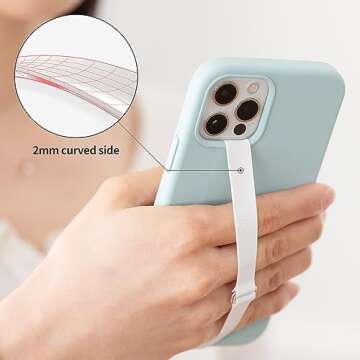 C-Shaped Clip Finger Phone Grip, Sinjimoru Silicone Cell Phone Strap for Phone Case with Clip as Phone Loop Holder for iPhone Case & Samsung Phone. Sinji Loop Clip Lavender 210