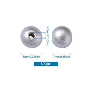 Pandahall 600pcs 8mm Spray Painted Wood Beads Silver Round Wooden Spacer Beads for DIY Crafts Jewelry Making Home Decor Hole: 2.5mm