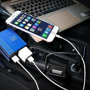 VOLTCUBE 150W Car Power Inverter 12V DC to 110V AC Converter with 3.1A Dual USB Car Adapter