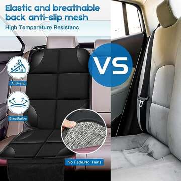 JVXYUIEH Car seat Protection pad 600D Fabric Carseat Seat Protectors, 2 Pack Seat Protector Under Ba...