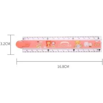 1Pc Cute Cartoon Animal Print Plastic Rulers, Kids Ruler for School, Farmhouse Teacher Prizes Book Markers Students Jungle Animal Party FavorStationery Drawing Rulers