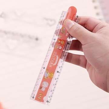 1Pc Cute Cartoon Animal Print Plastic Rulers, Kids Ruler for School, Farmhouse Teacher Prizes Book Markers Students Jungle Animal Party FavorStationery Drawing Rulers