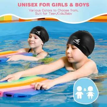 Kids Long Hair Swim Cap - Waterproof & Comfortable