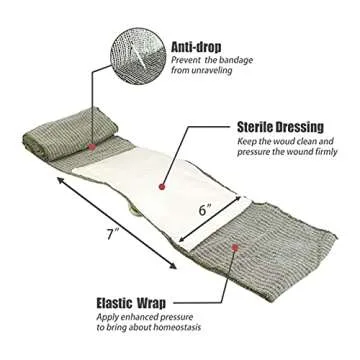 RHINO RESCUE 6" Israeli Style Emergency Bandage, Compression Trauma Wound Dressing, Medical Sterile ...