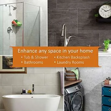 Palisade 23.2 in. x 11.1 in. Interlocking Vinyl Tile Shower and Tub Surround Kit in Carrara Marble
