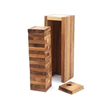 BSIRI Wood Tumbling Tower Game - Ideal for Party Games, Kids Games, Building Games, Camping Games, O...