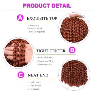 18 Inch 2Packs Copper Red Water Wave Crochet Hair Passion Twists Bohemian Curly Hair for Butterfly Locs Crochet Hair Synthetic Braiding Hair Extensions (18 Inch,350#)