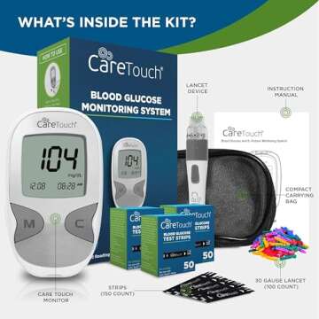 Care Touch Blood Glucose Monitor Kit for Diabetic Testing