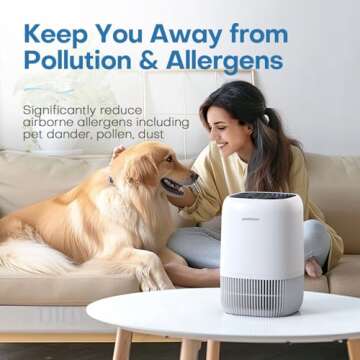 POMORON Air Purifiers for Bedroom Home, Air Filter Cleaner with Fragrance Sponge, H13 True HEPA Filt...