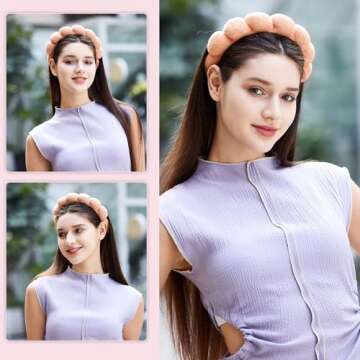 Ztomine Spa Headband and Wristband Set for Women