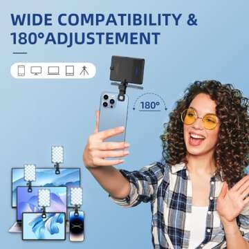 Selfie Light for iPhone,60 LED Phone Light with Clip,3 Light Modes,3000mAh Rechargeable Battery,Portable Video Fill Light for iPhone/Phone/Ipad,Laptop,Photo,Video Recording,Conference,Selfie,TikTok