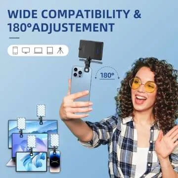 Selfie Light for iPhone,60 LED Phone Light with Clip,3 Light Modes,3000mAh Rechargeable Battery,Portable Video Fill Light for iPhone/Phone/Ipad,Laptop,Photo,Video Recording,Conference,Selfie,TikTok