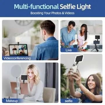 Selfie Light for iPhone,60 LED Phone Light with Clip,3 Light Modes,3000mAh Rechargeable Battery,Portable Video Fill Light for iPhone/Phone/Ipad,Laptop,Photo,Video Recording,Conference,Selfie,TikTok