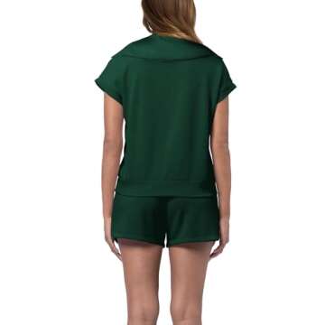 WIHOLL Two Piece Outfits For Women Lounge Sets Sweatshirt And Sweatpant Green XXL