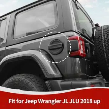RT-TCZ for Jeep JL Gas Cap Cover Fuel Filler Tank Door Black for Jeep Wrangler JL JLU 2018 up Black Aluminum Alloy Exterior Accessories