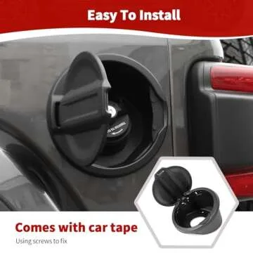 RT-TCZ for Jeep JL Gas Cap Cover Fuel Filler Tank Door Black for Jeep Wrangler JL JLU 2018 up Black Aluminum Alloy Exterior Accessories
