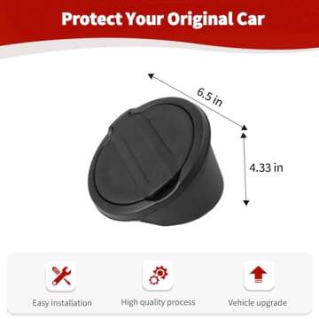 RT-TCZ for Jeep JL Gas Cap Cover Fuel Filler Tank Door Black for Jeep Wrangler JL JLU 2018 up Black Aluminum Alloy Exterior Accessories