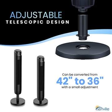 Senville 42" Quiet Tower Fan with Remote Control and Timer