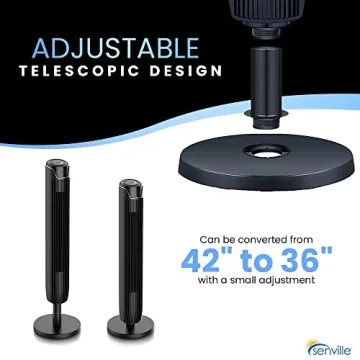 Senville 42" Quiet Tower Fan with Remote Control and Timer