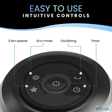 Senville 42" Quiet Tower Fan with Remote Control and Timer